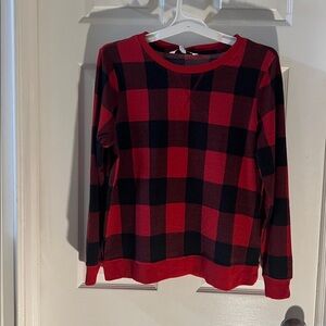 Plaid Red and Black Women's Sweater